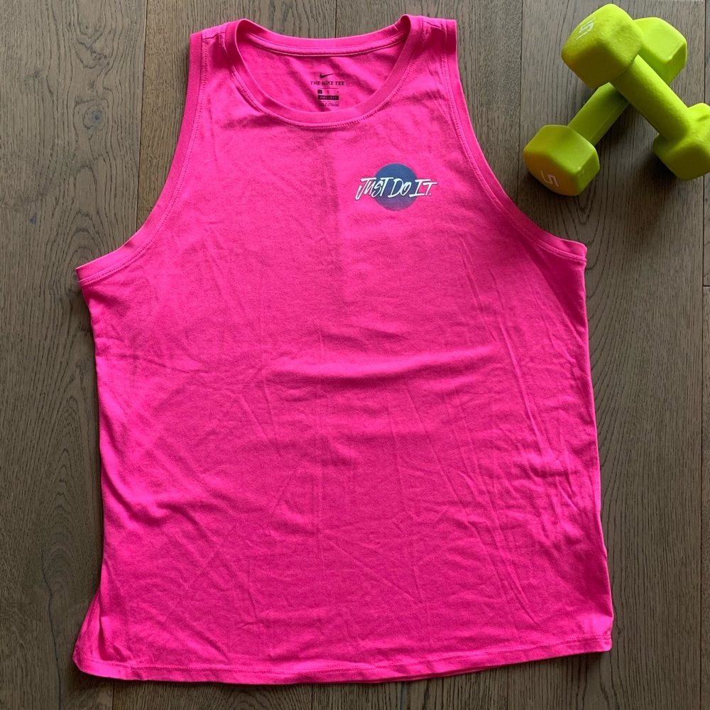 Bright pink Nike muscle tank